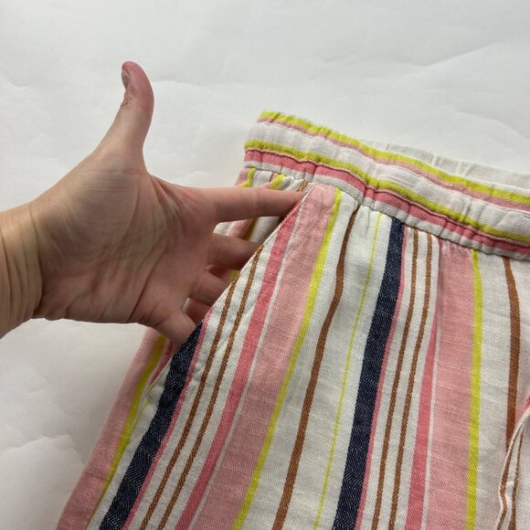 Old Navy Bright Stripe Linen Blend Wide Leg Lounge Pant L - Picture 3 of 7